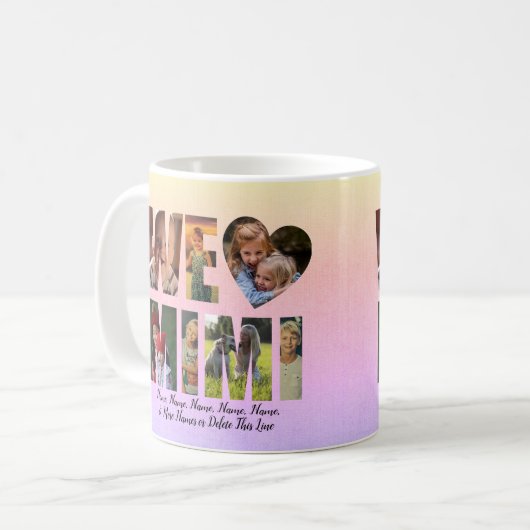 We LoveハートMIMI写真の名前を追加文字 コーヒーマグカップ (正面左)