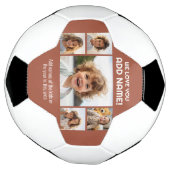 We Loveパパまたはおじいちゃん – 5フォトコラージュ サッカーボール (回転)