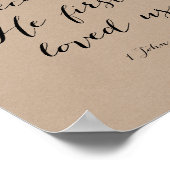 We love because He first loved us in Rustic Kraft ポスター (角)