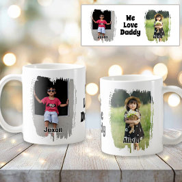 We Love Daddy Fully Customizable Two Photo コーヒーマグカップ
