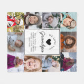 We Love Grandpa Photo Collage Handwritten Script フリースブランケット (正面(横))