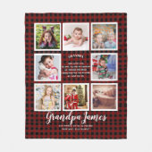 WE LOVE GRANDPA POSAL – フォトコラージュGrandkids フリースブランケット (正面)