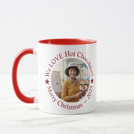 We LOVE Hot Chocolate Festive Personalized マグカップ (左)
