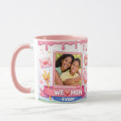 We Love Mom Ever Pink Custom Photo Collage Mugs マグカップ (左)