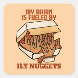 We Love Nuggets - Nugget Love - ASL ILY Obsession スクエアシール