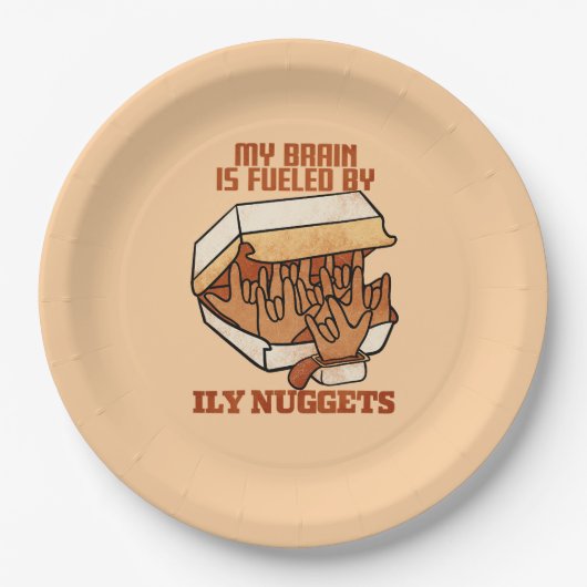 We Love Nuggets - Nugget Love - ASL ILY Obsession ペーパープレート (正面)