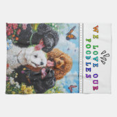 We Love Our Poodles Kitchen Towel キッチンタオル (横)