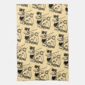 We Love Pizzas - Pizza Love - ASL ILY Obsession De キッチンタオル (縦)