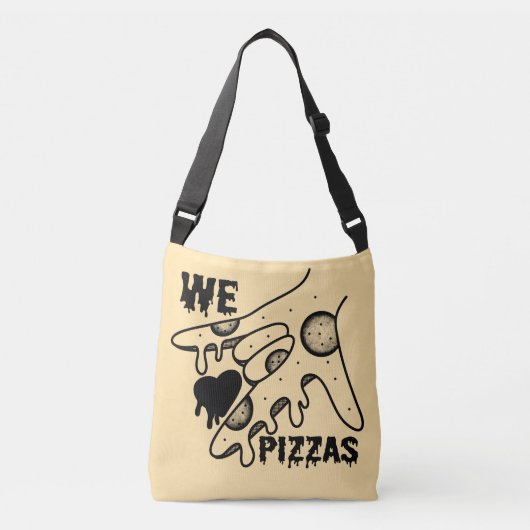 We Love Pizzas - Pizza Love - ASL ILY Obsession De クロスボディバッグ (正面)
