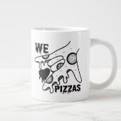 We Love Pizzas - Pizza Love - ASL ILY Obsession De ジャンボコーヒーマグカップ (右)