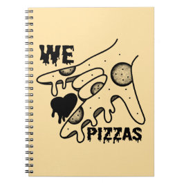 We Love Pizzas - Pizza Love - ASL ILY Obsession De ノートブック
