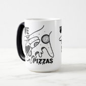 We Love Pizzas - Pizza Love - ASL ILY Obsession De モーフィングマグカップ (正面左)