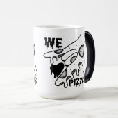 We Love Pizzas - Pizza Love - ASL ILY Obsession De モーフィングマグカップ (正面右)