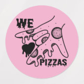 We Love Pizzas - Pizza Love - ASL ILY Obsession De ラベル (デザイン2)