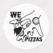 We Love Pizzas - Pizza Love - ASL ILY Obsession De ラベル (デザイン1)