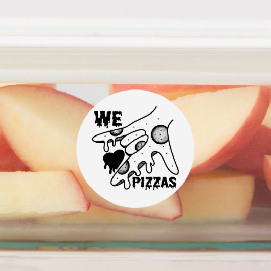 We Love Pizzas - Pizza Love - ASL ILY Obsession De ラベル (貼付)
