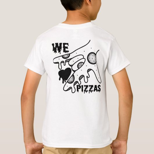 We Love Pizzas - Pizza Love - ASL ILY Obsession De Tシャツ (裏面)