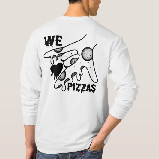 We Love Pizzas - Pizza Love - ASL ILY Obsession De Tシャツ (裏面)