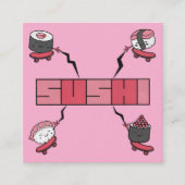 We Love Sushi - Sushi Love - ASL ILY Obsession スクエア名刺 (正面)