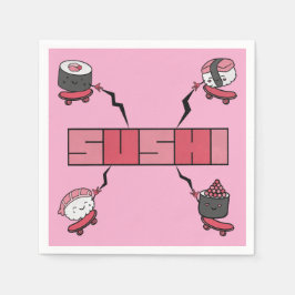 We Love Sushi - Sushi Love - ASL ILY Obsession スタンダードカクテルナプキン