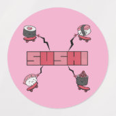 We Love Sushi - Sushi Love - ASL ILY Obsession ラベル (デザイン2)