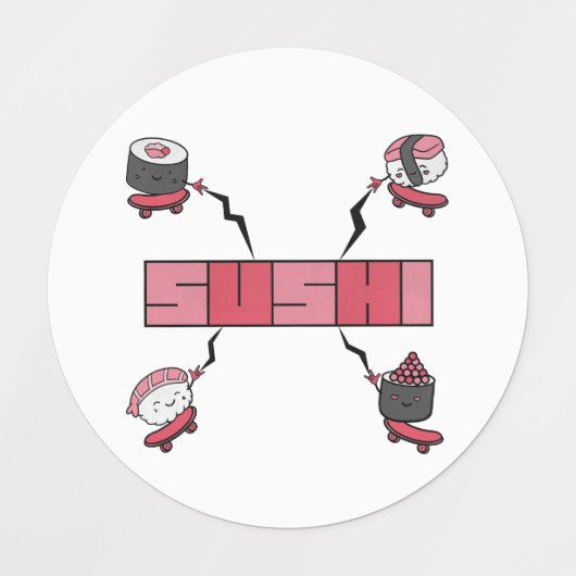 We Love Sushi - Sushi Love - ASL ILY Obsession ラベル (デザイン1)