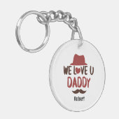 We love u daddy funny design キーホルダー (正面左)