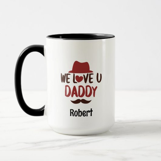 We love u daddy funny design マグカップ (左)