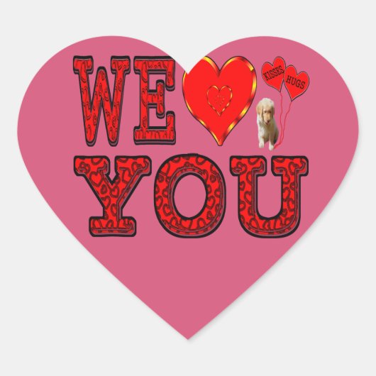 We Love Youハートステッカー ハートシール (正面)