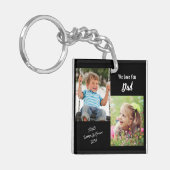 We Love Youパパパーソナライズされた写真ブラック キーホルダー (正面左)