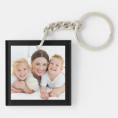 We Love Youパパパーソナライズされた写真ブラック キーホルダー (裏面)