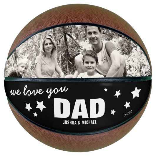 We Love Youパパ写真 |黒と白の星 バスケットボール (正面)