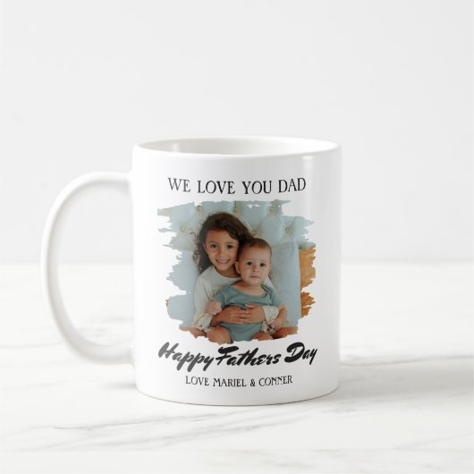 We Love Youパパ父の日写真 コーヒーマグカップ (左)