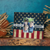 We Love You軍隊グランドパアメリカ国旗の写真 フォトプラーク (側面)