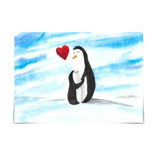 「We Love You」ママ&ベビーペンギン採用デイカード カード