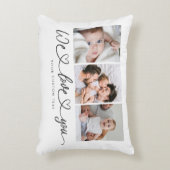 We Love You モダンハートスクリプトPhoto Collage アクセントクッション (正面(垂直))
