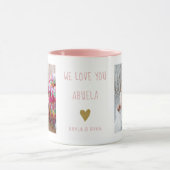We Love You Abuela 2フォトコラージュおばあちゃんピンク マグカップ (中央)