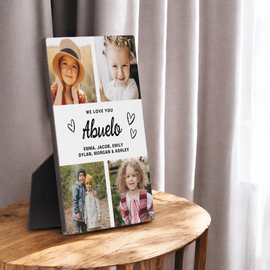 We Love You Abuelo写真モダンコラージュ フォトプラーク
