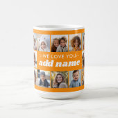 We Love You ADD NAME - 18 Photo Collage コーヒーマグカップ (中央)