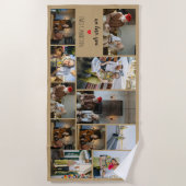 We Love You Custom Family Photo Collage  ビーチタオル (正面)