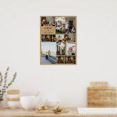 We Love You Custom Family Photo Collage  ポスター (キッチン)