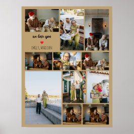 We Love You Custom Family Photo Collage  ポスター