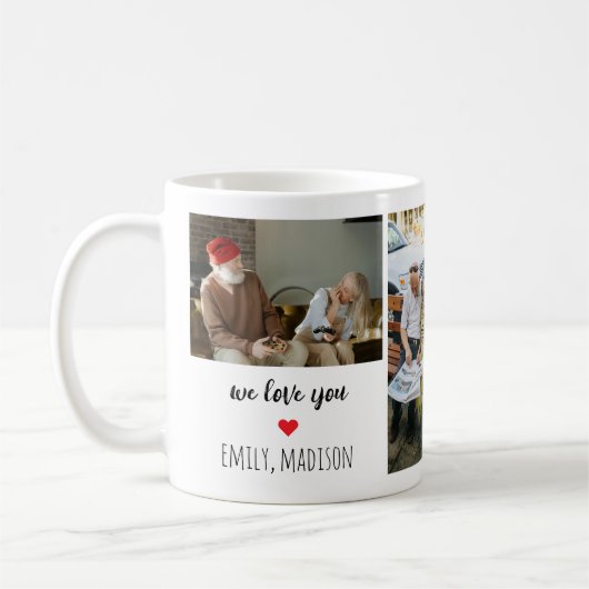 We Love You Custom Family Photo Collage Mug コーヒーマグカップ (左)