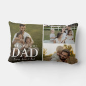We Love You Dad 3 Photo Collage Lumbar Pillow ランバークッション (裏面)