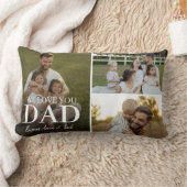 We Love You Dad 3 Photo Collage Lumbar Pillow ランバークッション (ブランケット)