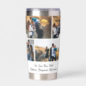 We Love You Dad Personalized Father Photo Collage 保温保冷タンブラー (背面)