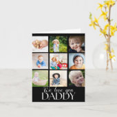 We Love You Daddy Beautiful Collage 9 Photos T Shi カード (黄色い花)