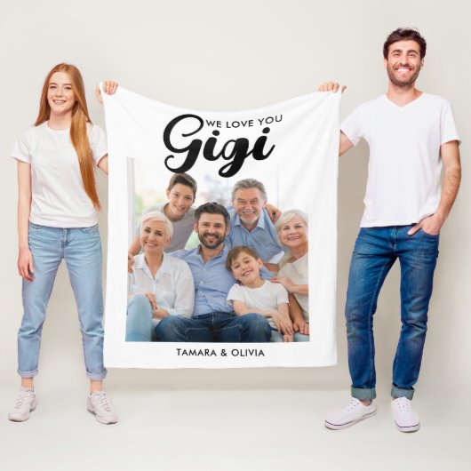 We Love You Gigi One Photowhite パーソナライズされた フリースブランケット (インサイチュ)