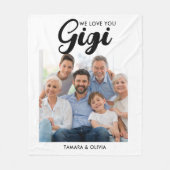 We Love You Gigi One Photowhite パーソナライズされた フリースブランケット (正面)