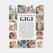 We Love You Gigi Photo 数々の Collage Keepsake フリースブランケット (正面)